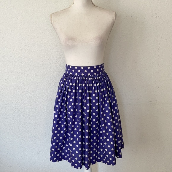 Vintage Laura Ashley Polka Dot Cotton Skirt - Picture 2 of 11